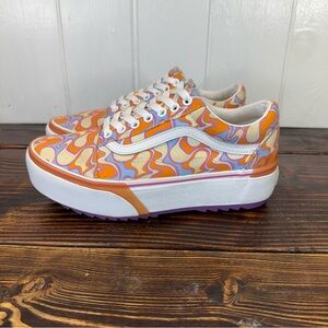 Vans Old Skool Stacked UV Activated Peace Sign Platform Sneakers Women’s 8.5